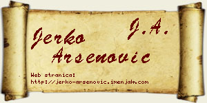 Jerko Arsenović vizit kartica